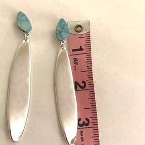 Robert Lee Morris SOHO Silver Plated Dangle Earrings With Turquoise